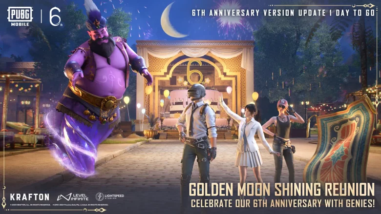 PUBG Mobile Celebrates 6th Anniversary with Golden Moon Shining Reunion