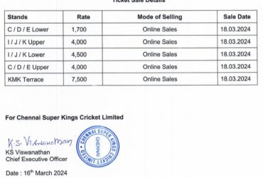 CSK vs RCB Tickets for IPL 2024