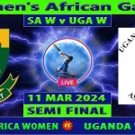 SA-W vs UGA-W Live Score : South Africa Women vs Uganda Women