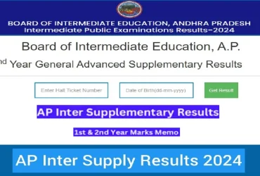 AP Inter Supply Results 2024 Declared @resultsbie.ap.gov.in: Over 5 Lakh Students, 2nd Year Pass Rate 60%, June 18