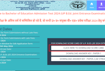 UP BEd JEE 2024 results page.