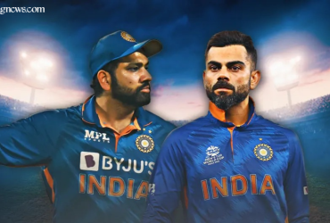 Rohit Sharma and Virat Kohli in Indian jersey