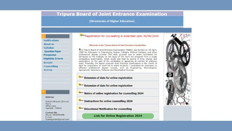 Tripura JEE 2024 Counselling Registration Closes Tomorrow: Secure Your Seat by Completing the Process @tbjee.nic.in