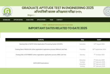 GATE 2025 Registration Begins August 24: Apply by September 26, Dates, Application Process @gate2025.iitr.ac.in